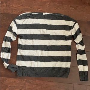 Forever 21 Grey and White striped Long sleeve tee